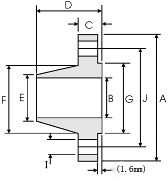 Welding neck flange