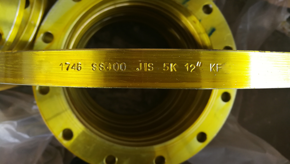 JIS 10K yellow painting pipe flanges