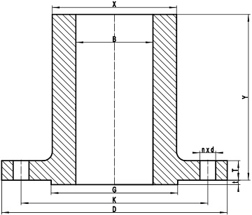 Long welding neck flange