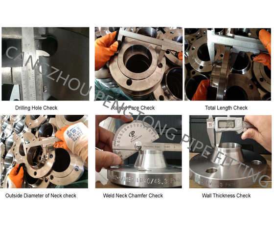 Dimension inspection on the carbon steel forge flanges before shipment