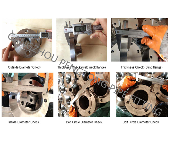 Forged flanges dimension checking before the shiopment