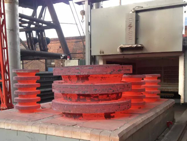 Heat treatment on steel flanges